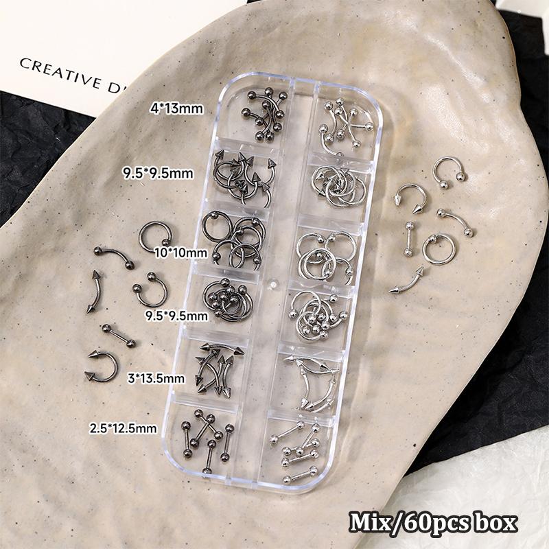 20/30/60 шт. Сплав Ретро Круглые Шармы для Нейл-Арта 3D Панк Стиль Черно-Белые Детали для Ногтей Украшение для Ногтей Маникюрные Аксессуары