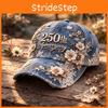 250th Anniversary 3d Printed Baseball Cap With Curved Brim For Casual Wear