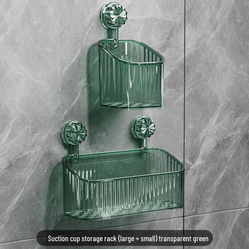 Elegant Suction Cup Bathroom Organizer: No-Drill Toothbrush & Toothpaste Holder