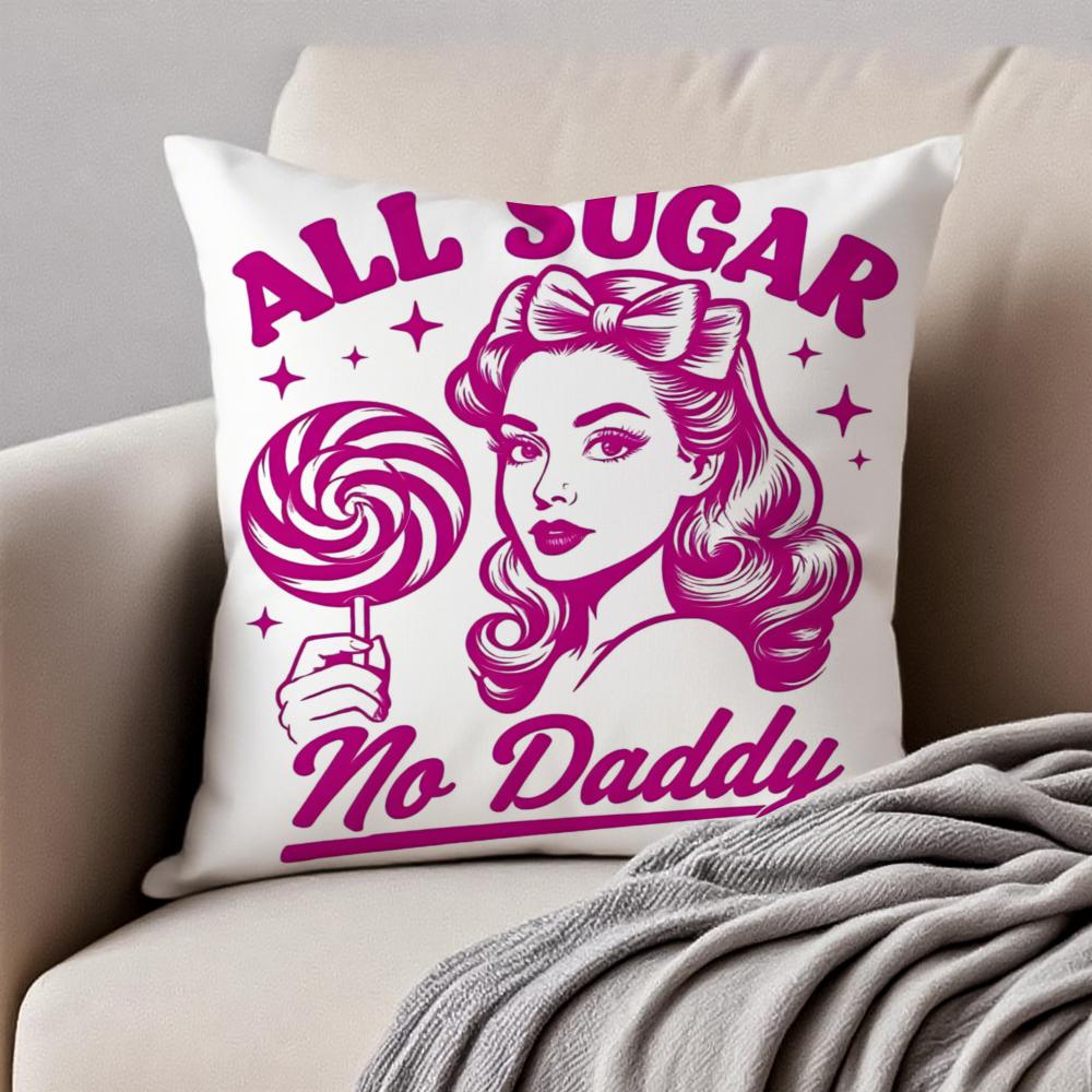 Vintage American Retro Cartoon Style Art Cushion Cover Pillowcase Antidustmite Invisible Zipper Short Plush Sofa Cushion