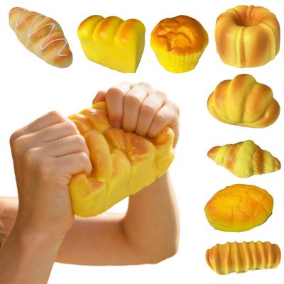 Игрушка-антистресс Хлеб Реалистичная сжимаемая игрушка Хлеб Мягкий эластичный Тост Круассан Игрушка-фиджет для взрослых Подростков Снятие тревоги