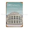 Rennes France Metal Signs Mural Pub Printing Custom Wall Decor Tin Sign Poster