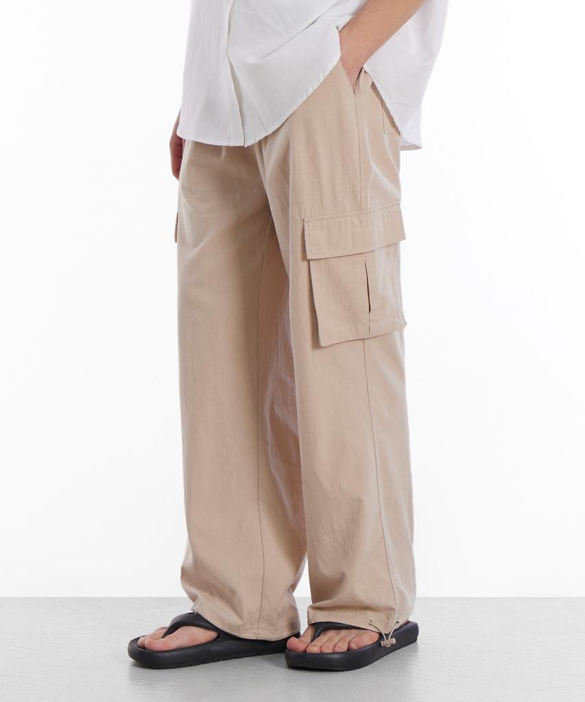 GLW Wide Summer Cargo Jogger Pants Beige