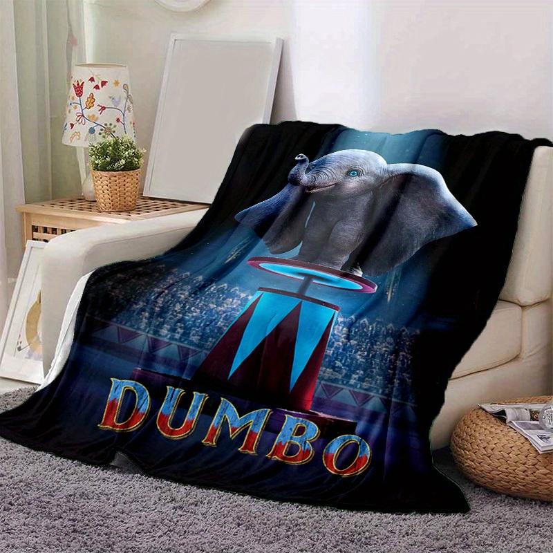 1pc,Dumbo Elephant Circus Theme Throw Blanket Home Decorative Couch Cover for Living Room, Bedroom, Travel