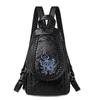 Embroidered Chest Bag, Women's New Fashionable Washed PU Bag Large Capacity Lightweight Shopping and Travel Backpack