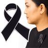 Enamel Black Awareness Black Ribbon Pin Remembrance Mourning Pin  For Funerals and Mourning