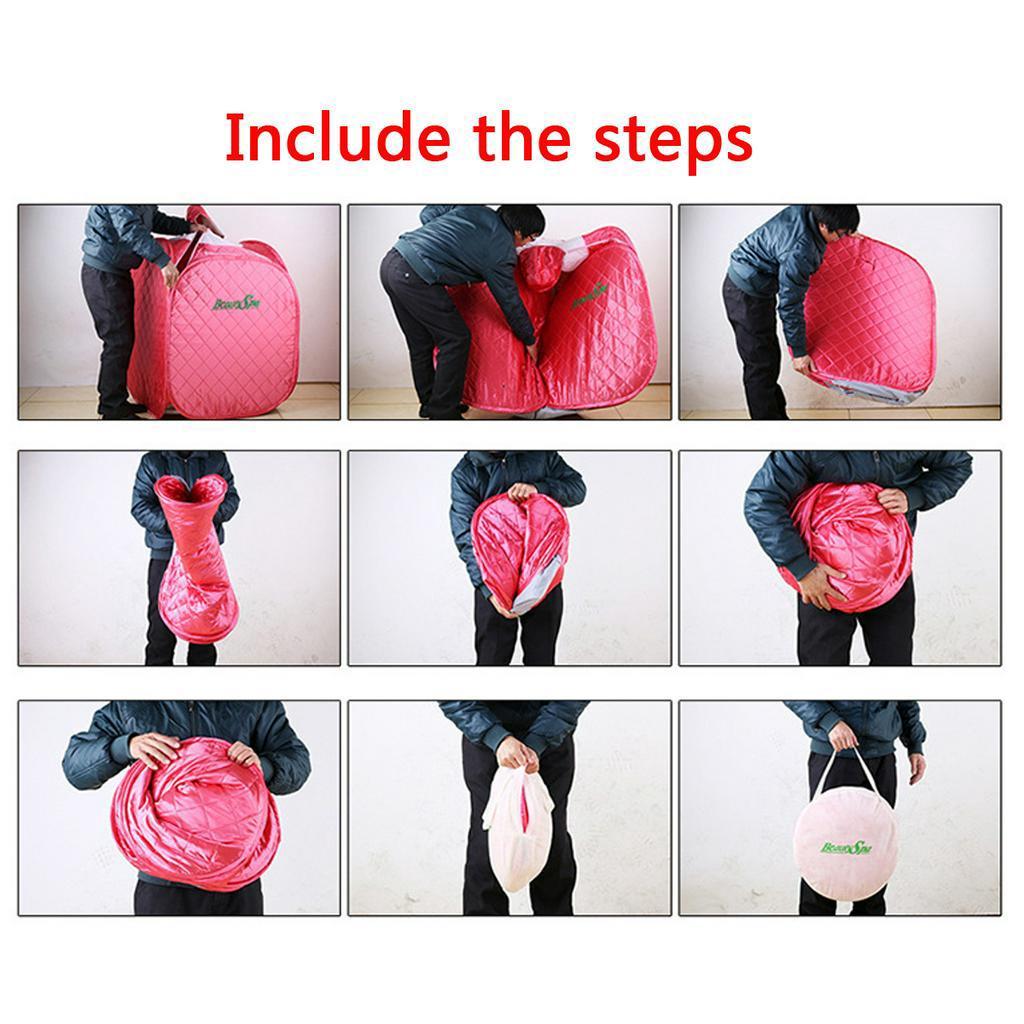 220V 1000W 2.68L Foldable Home Spa Steam Sauna Tent Full Body Loss Weight Detox Therapy 72 * 72 * 92 Cm