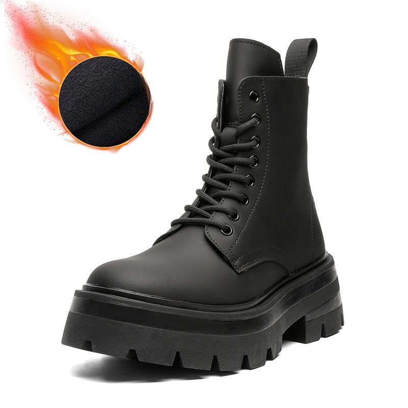 Ботинки Martin мужские кожаные туфли с толстой подошвой, увеличивающие рост, новые кожаные ботинки, ботинки дерби средней высоты 3320-R