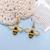 Color Texture Bee Earrings Zinc Zinc Alloy Eardrop Unique Ear Accessories  Lady