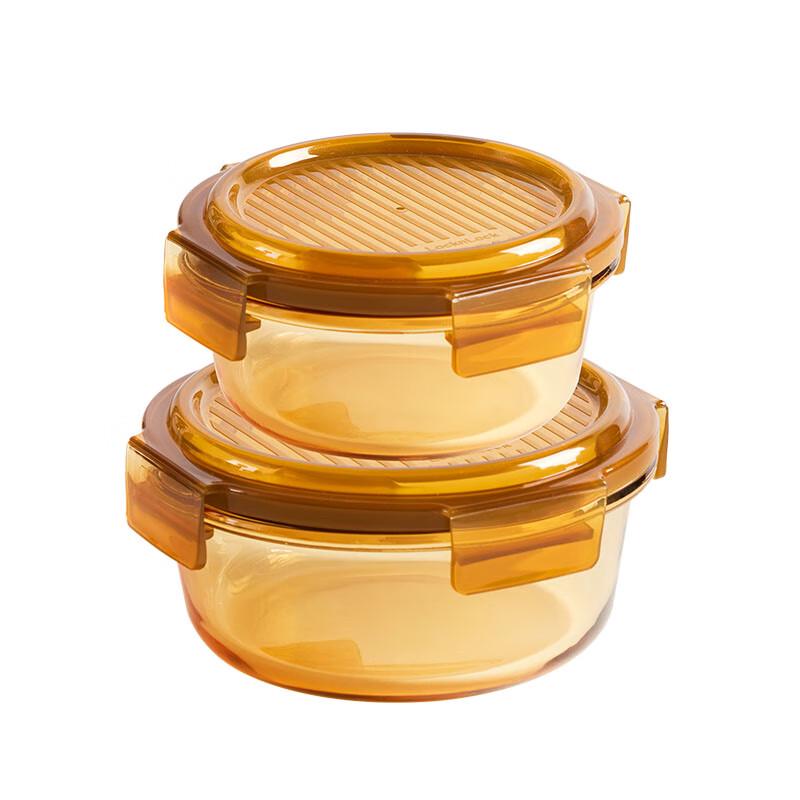 LOCK&LOCK Янтарный термостойкий стеклянный контейнер для еды