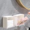 Japanese Style Wall Mounted Flip Storage Box, Transparent Bathroom Waterproof Cotton Swab Box, Storage And Organization Box