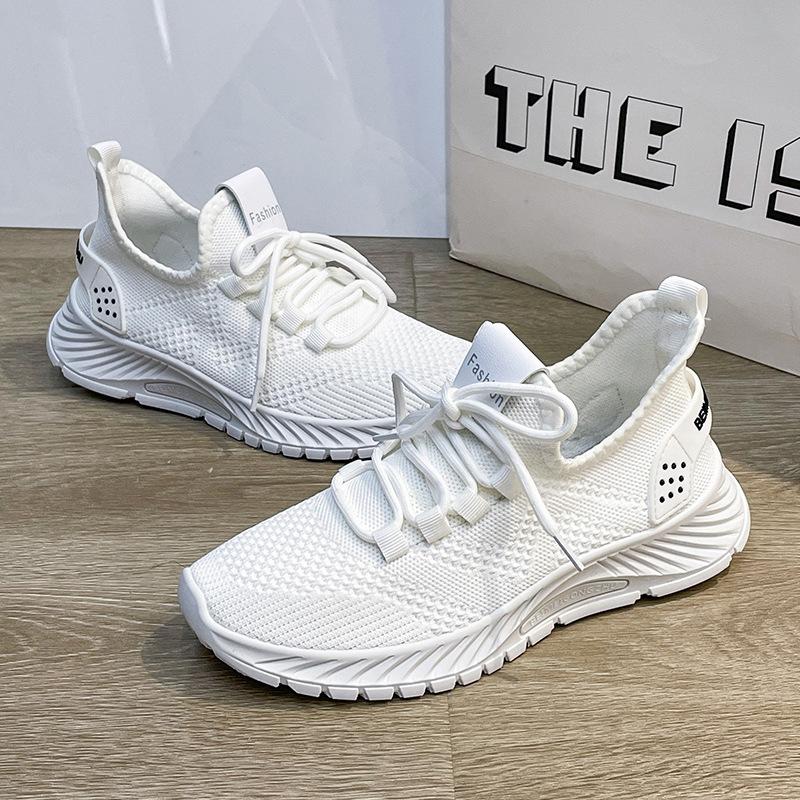 Женские кроссовки из летучей тканой сетки, новые весенние, летние и осенние, дышащие и универсальные, повседневные и легкие, с мягкой подошвой для бега