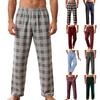 Мужские повседневные брюки в клетку и полоску, мужские повседневные модные пижамные брюки