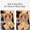 Autumn-Winter Fashion Plush Warm Hat with Fox Ears and Scarf Set for Women, Cute Animal Winter Two-Piece Outfit Plus Neck Warmer