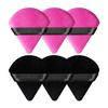 Dry Puff 3 Black and 3 Rose Red Wet and Dry Use Comfortable Soft Triangle Sponge Powder Puffs for