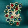 Medieval Style Personality Exaggerated Enamel Brooch Imitation Crystal Niche Animal Accessories French Court Corsage Women'S Pin