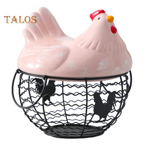 Корзина для хранения яиц с ручкой Большая вместительная нержавеющая, устойчивая к коррозии корзина для сбора яиц с полыми отверстиями