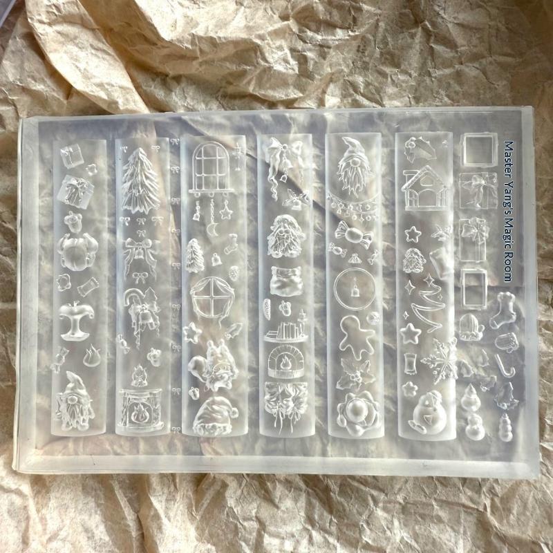 3D Силиконовая Форма для Ногтей Мультяшная Рождественский Цветок Бабочка Шаблоны для Ногтей DIY Декор для Маникюра Шаблон для Гелевых Наклеек на Ногти