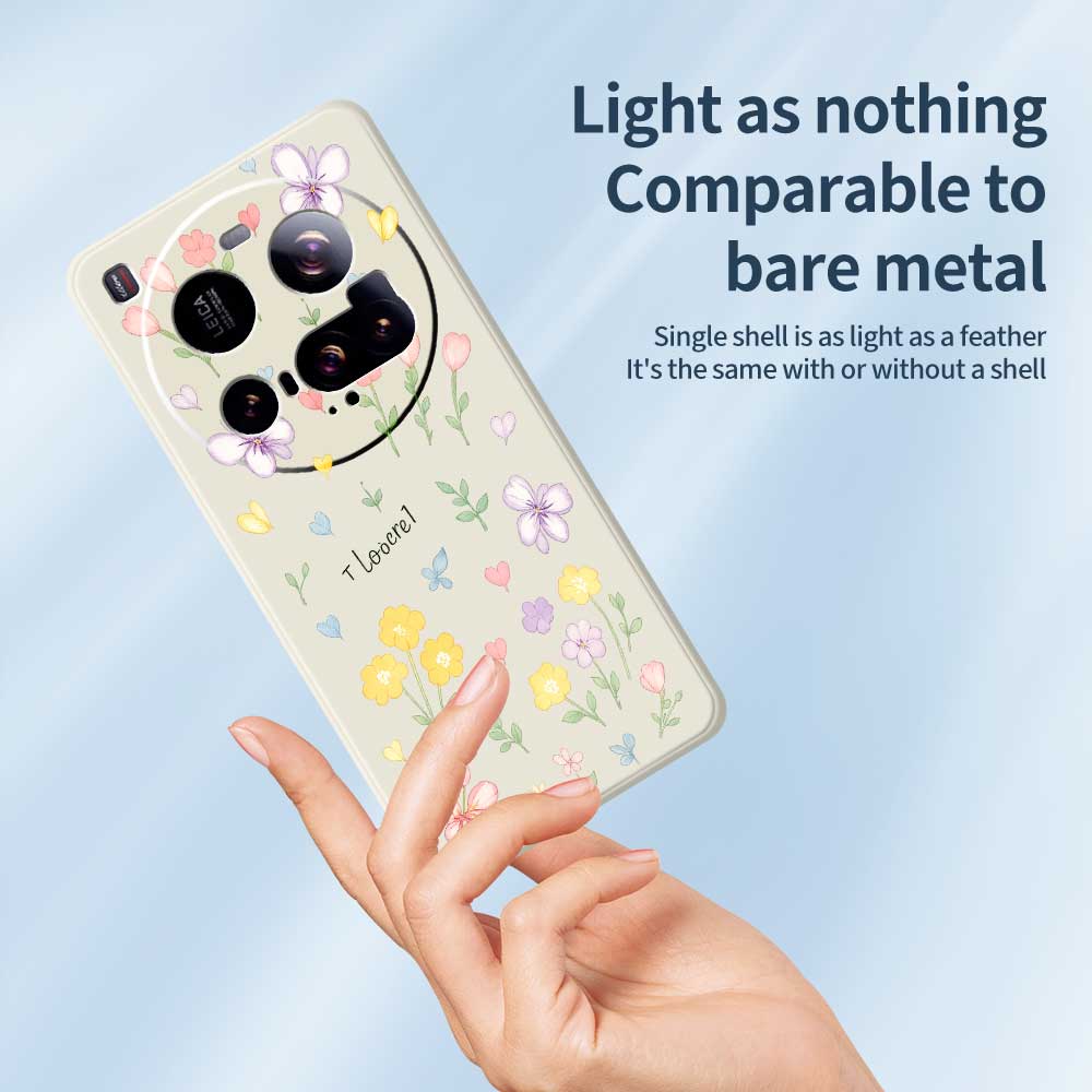For Xiaomi 15 Ultra Case Small Flowers Pattern Printing Straight Edge TPU Phone Back Cover
