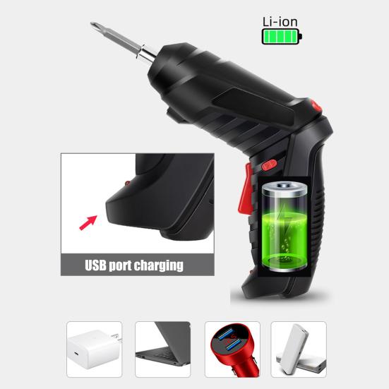 Набор беспроводных электрических отверток со светодиодной подсветкой, с высоким крутящим моментом, компактный, портативный, перезаряжаемый, маленький