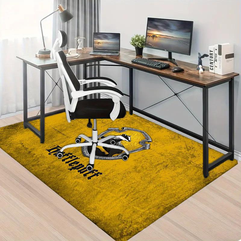 1pc Office Carpet Chair Mats Hufflepuff Badge Perfect for Office Chairs, Living Rooms, Or Bedrooms,Polyester Carpet.HDT202