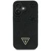 Guess Grained Hot Stamp Peony Triangle Logo MagSafe case for iPhone 16 black