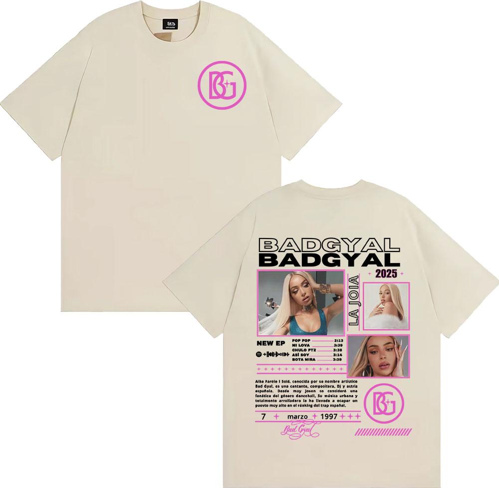 Singer Bad Gyal La Joia Album Tour 2025 Graphic Tshirts Unisex Women Clothing Fashion Aesthetic T Shirt Casual 100 Cotton Tshirt