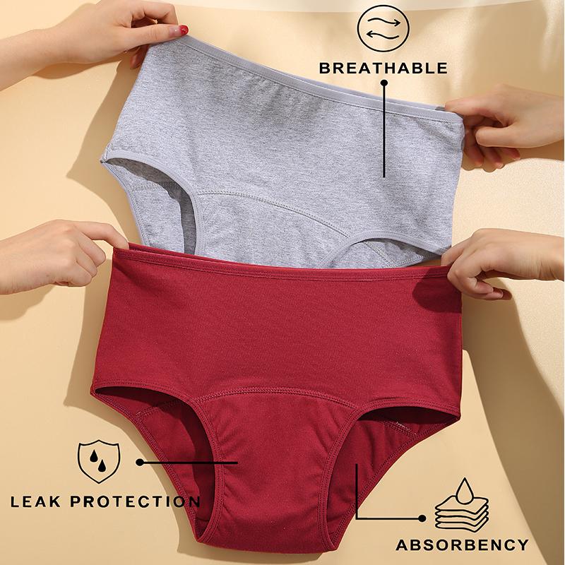 FINETOO Трусики для менструации, хлопковые трусики для периодов, нижнее белье, брюки-кюлоты, Menstruelle, герметичные трусы с высокой талией, недержание мочи, трусы Bragas