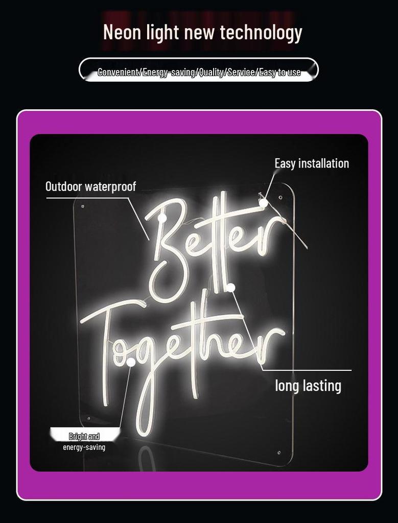 Трансграничный светодиодный неон: Наружные/Внутренние Декоративные Светящиеся Буквы для Стен Инфлюенсеров