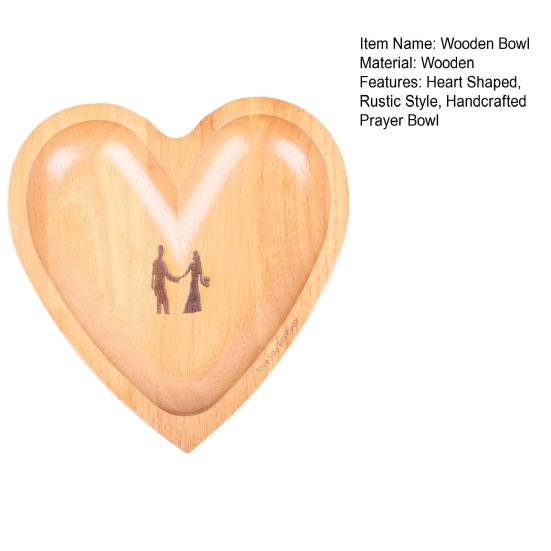 Деревянная молитвенная чаша в форме сердца Yousheng, миска из теста ручной работы, деревенская молитвенная чаша в форме сердца, религиозные подарки на Пасху, Рождество, День благодарения