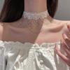 Lace Tassel Necklace with A Trendy, Light Luxury and Niche Design Sense Collarbone Chain Collar