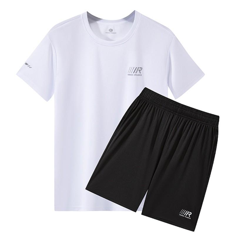 Mens Lightweight Quick-Dry Mesh Short Sleeve T-Shirt Set Sportswear Active Lifestyle