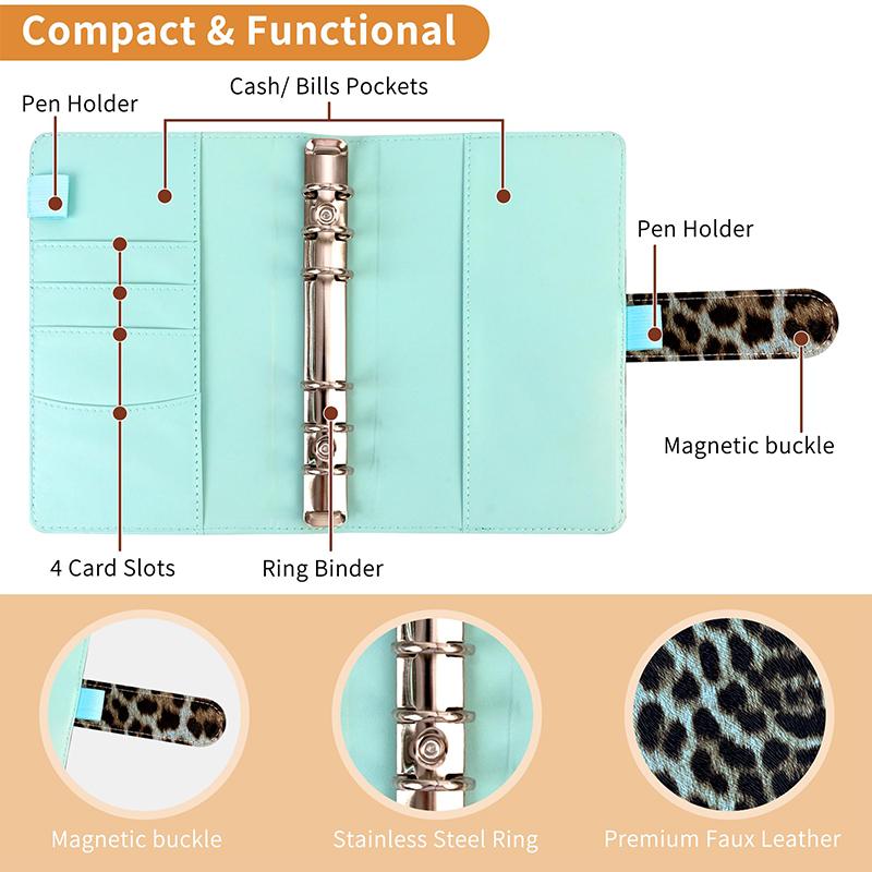 Блокнот-органайзер для бюджета из искусственной кожи формата А6, набор с системой денежных конвертов, с карманами-вкладышами для денег, для экономии бюджета, органайзер для счетов
