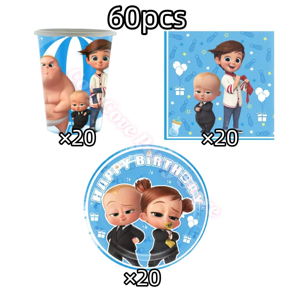 Bossed Baby Theme Birthday Party Decoration Newborn 1St Tableware Set Plate Cup Balloons For Kids Baby Shower Party Faovrs Gifts