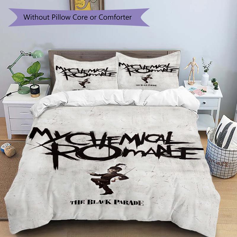 3Pcs Chemical Romance Poster Bedding Set Quilt Cover Pillowcase Home Christmas Xmas Halloween Gift 1 Duvet Cover 2 Pillowcase Em92421