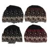 4 шт. Женская мусульманская внутренняя шапочка-хиджаб Черный Бордовый Темно-синий Кофейный цвет Кружево Хлопок Вышитая Под платок Шапка
