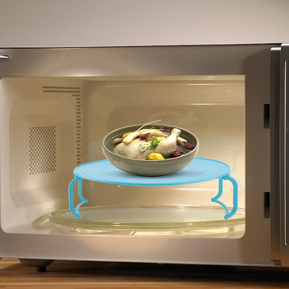 Multifunctional Plastic Microwave Oven Heating Layered Steaming Rack Cooking Tray Rack