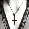 Подвеска в виде креста с черной розой, готическая простая узкая цепочка на шею, праздничное ожерелье для вечеринки, женские украшения