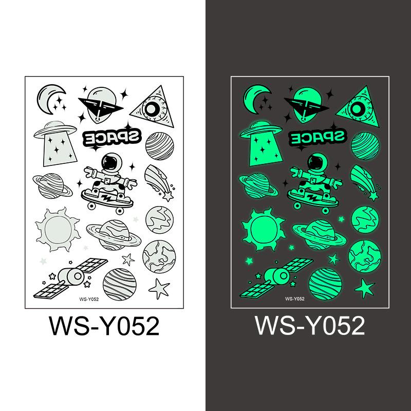 Детская мультяшная светящаяся в темноте татуировка с флуоресцентной зеленой водонепроницаемой бонусной наклейкой