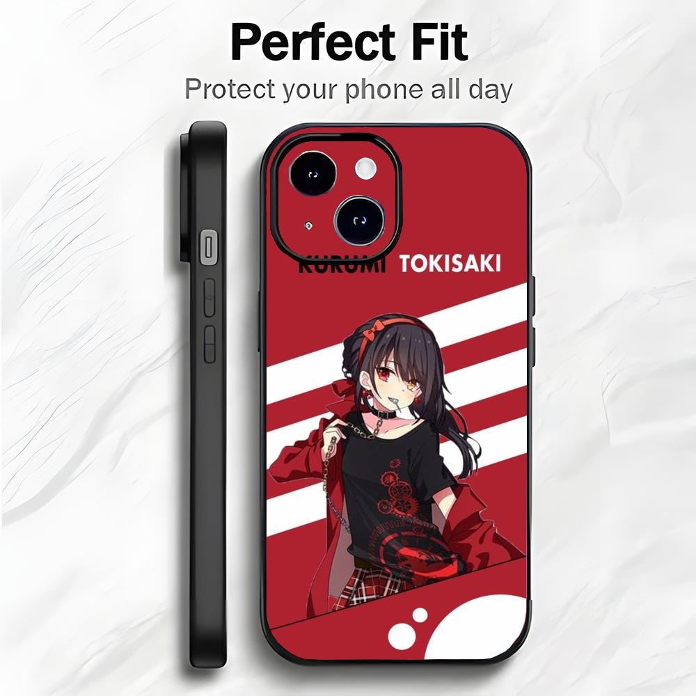 Аниме Токисаки Куруми D-Date A Live Чехол для телефона Чехол для телефона Мягкая упаковка Легкий Для iPhone17 16 15 14 13ProMax