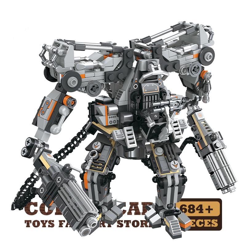 Нетоксичные Sci-Fi Мех Воин Moc Кирпичи Игрушки Боевой Меха Костюм Модель Кино Броня Робот Строительные Блоки Фигурки Действия Подарки Для Ребенка Взрослого