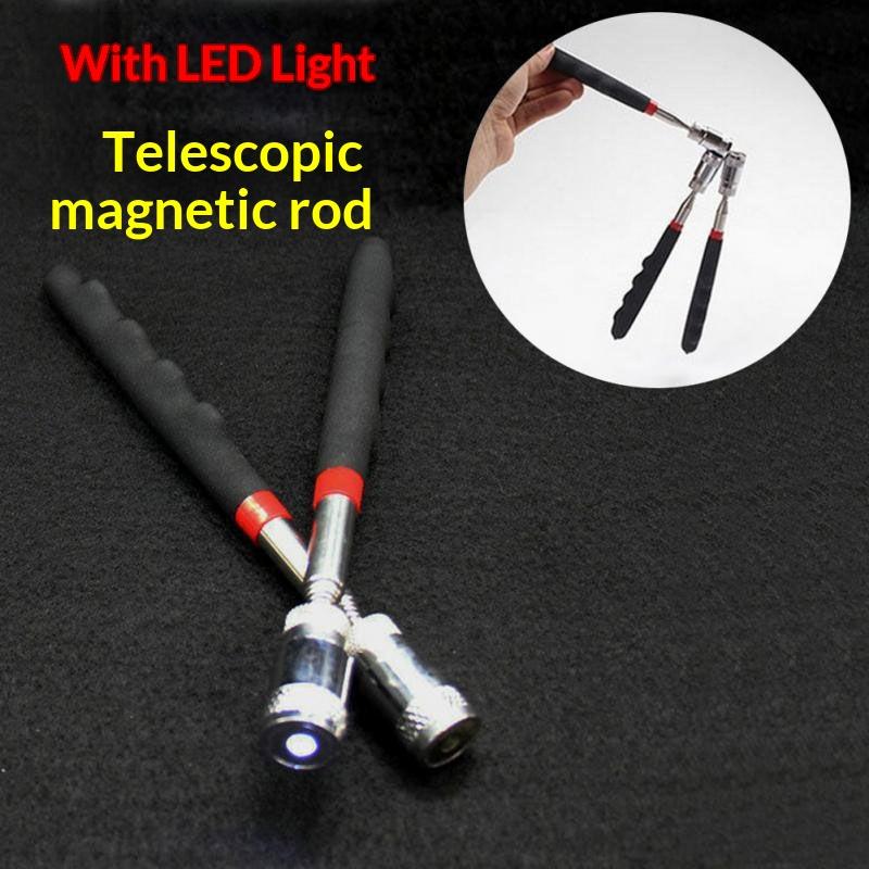Practical Telescopic Magnetic Pick Up Tool with LED Light 1PC Extendable Magnet Grabber Gift for Mechanics Repair Workers