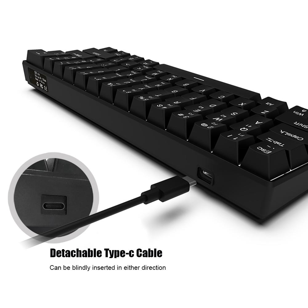 OUTEMU USB Wired 61 key Mechanical Keyboard LED Backlit Supports hot swap Blue Switch   Red Switch