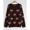 Женский свободный свитер осень/зима, вязаный жаккардовый свитер Love
