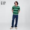 Gap Базовая хлопковая свободная футболка унисекс с коротким рукавом