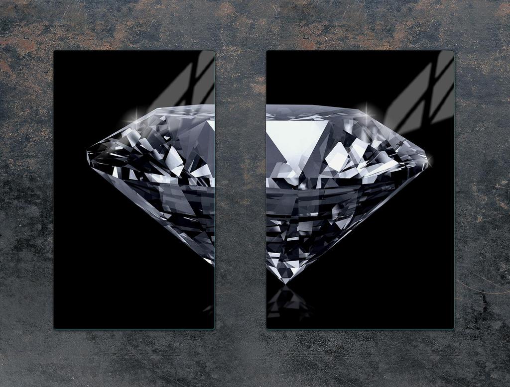 SZKLANA PŁYTA OCHRONNA DO KUCHNI 65x52 DIAMENT