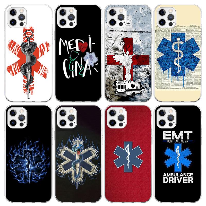Медицинский спасательный чехол для телефона EMT EMS для iPhone 17 Air 11 13 Mini 14 15 Plus 16 12 Pro Max 16E SE 7 8 с рисунком, мягкая задняя крышка из ТПУ