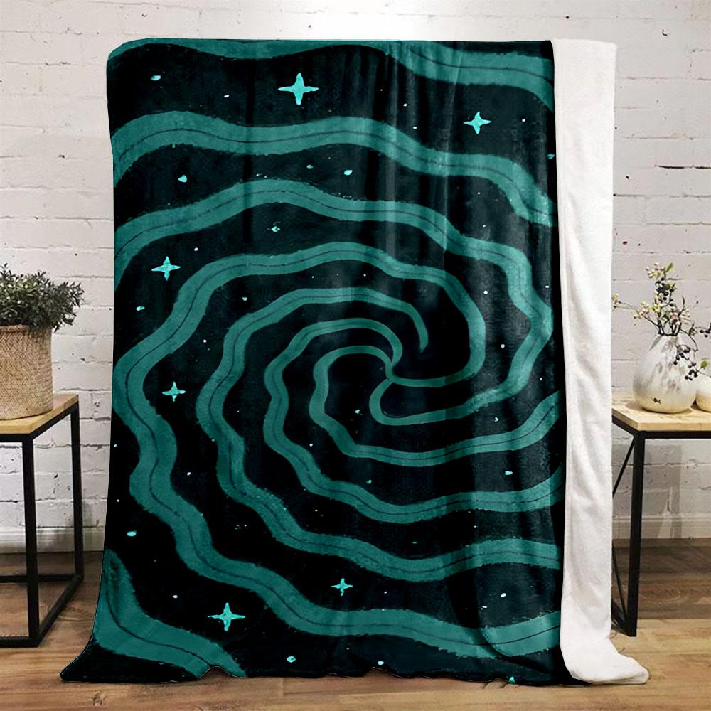 "Galaxy Swirl with Stars Design" Patterned flannel blanket perfect for the bedroom living room, sofa, or a little nap