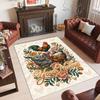 Floral Theme Crystal Velvet Rug Personalized Custom Name Text Soft Floor Mat Home Decor
