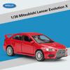 1/36 Scale Welly Mitsubishi Lancer Evolution X Alloy Car Model Diecasts Metal Toy Vehicles Car Model High Simulation Collection Childrens Gifts